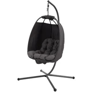 Svita Nelly Hängesessel mit Gestell klappbar Hängekorb Dunkelgrau
