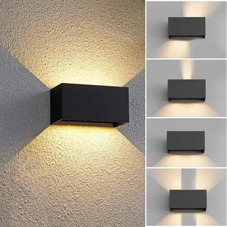 YICALE Aussenlampe Wand IP65 Wasserdichte Wandleuchte Aussen 12W Aluminium Außenlampe 3000K Wandlampe Up and Down Leuchten Aussen Einstellbar Lichtstrahl für Gärten/Flure/Balkone