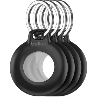 Secure Holder mit Schlüsselanhänger für AirTag schwarz 4er Set
