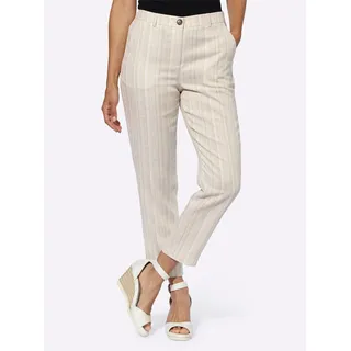 Inspirationen 7/8-Hose, champagner, sesam, gestreift