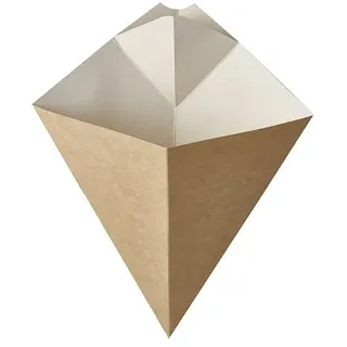Papstar Pommes-Frites-Spitztüten mit Dip-Ecke 50 St. Braun/Weiß