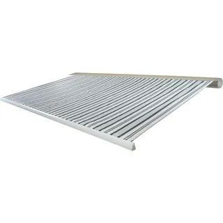 Elektrische Kassetten-Markise T124, Vollkassette Volant 5x3m ~ Polyester Grau/Weiß