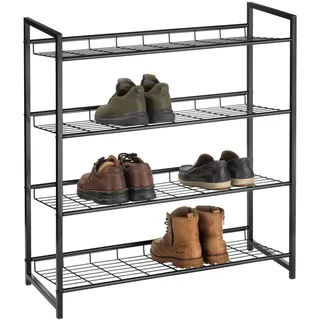 CARO-Möbel Schuhregal Ordo , Schwarz , Metall , Mode , 81x84x30 cm , Garderobe, Schuhaufbewahrung, Schuhregale