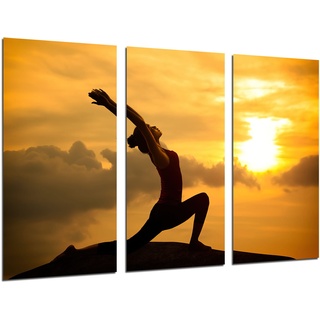 DKORARTE Modernes Fotobild, Sonnenuntergang, Namasté, Meditation, Yoga, 97 x 62 cm, Ref. 27409