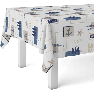 Martina Home Wachstuchtischdecke Meer, 200 x 140 cm, Blau