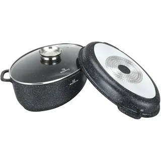 Klönberg Aluguss Bräter, 8L Alugussbräter ,Bratpfanne, zwei in eins, Gänsepfanne KB4036 SCHWARZ - Schwarz