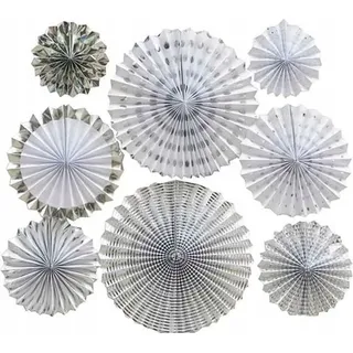 Dekorative Silberrosetten Kommunion Hochzeit 8St.