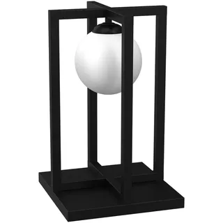 Schwarze Loft-Tischlampe mit weißer Glaskugel Diego 1xE14 40W Milagro - Schwarz