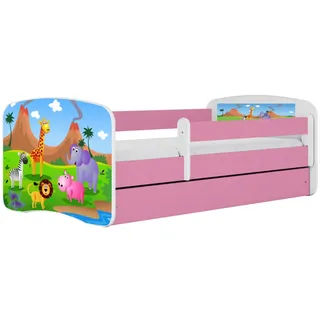 Raumhirsch Furniture Kinderbett Safari mit Schublade 160/80 90/61/164 , Rosa , Holzwerkstoff , Rechteckig , 80x160 cm , FSC 100% , Babymöbel & Kindermöbel, Kinderzimmer & Jugendzimmer, Kinderbetten