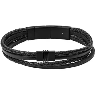 Fossil Armband Vintage Casual Multi-Strand Leather Bracelet Black
