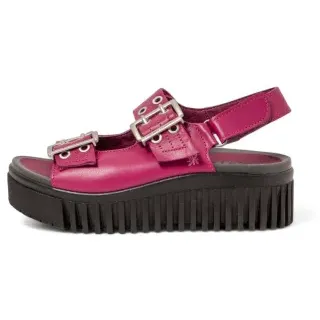 Art für Damen. 1157911O8003_043 Ledersandalen 1579 Brighton rosa (37), 3 bis 5 cm, Schnalle, Lässig