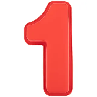 Silikon Backform Zahlen 1, Rot Groß Kuchenform Silikonformen Backen, Antihaftige DIY Motivbackform, 3D Number Cake Backform für Kindergeburtstag Hochzeit Jubiläum, Geburtstagstorte, Brot, Pudding