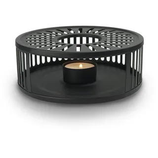 Creano schwarzes Design Stövchen aus Edelstahl mit Teelichthalter - Teewärmer - stabil klappert Nicht - für sämtliche Teekannen geeignet