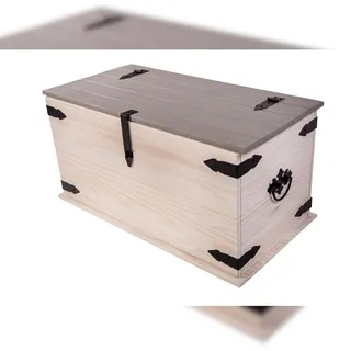 möbelliebling Truhen-couchtisch 92 x 50 cm Pinienholz weiß grau lasiert Mexico