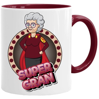 Grandma Tasse - Super Gran & Geschenkbox Set - Kaffeetasse Oma zum Frühstück/Geburtstag Geschenk für Schwester/Muttertag/Oma Tasse/Nanny Tasse