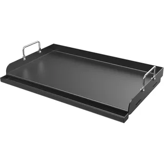 GFTIME Grillplatte 63,5 x 40,6cm, Universal Plancha für Gasgrills und Holzkohlegrills, Elektrogrill, Universal Grillpfanne Flache Oberplatte, Antihaftbeschichtung, Große Rechteckige Grillplatte