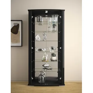 fif Möbel Standvitrine STELLA 86 x 38,2 x 178 cm Schwarz