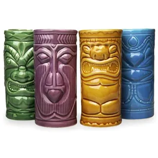 MikaMax Tiki Becher 0,34 l Mehrfarbig 4 St.