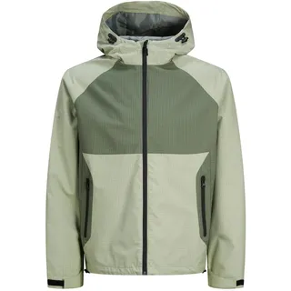 JACK & JONES Herren Jcothread Light Jacket Allwetterjacke 12251514,Desert Sage/Detail:Agave Green Blocking,S