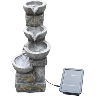 Teamson Home VORVERKAUF Solar-Wasserbrunnen für den Garten/Wintergarten Ornament Stein PT-SF0006