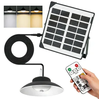 Solar Hängelampe für Außen, Solarlampen für Außen Hängen, 3 Farbtemperatur Solar Hängelampen mit Fernbedienung, Solar Lampe Outdoor, Solarlampe Hängend, Solar Pendelleuchte für Terrasse Garten Balkon