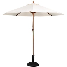 Bolero runder Sonnenschirm, Terrasse, Garten, Sonnenschutz, 3 Meter Durchmesser, Farbe: Creme, Größe: 2,37 (H) x 2,5 (Durchmesser) m, 38 mm Stangendurchmesser, Sockel separat erhältlich, CB513