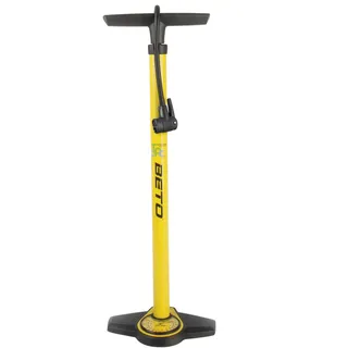 BETO Standpumpe, Fahrradpumpe, Luftpumpe, mit Manometer, mit Universaldoppelpumpenkopf, 160psi, 11bar, AV, DV, FV, Autoventil, Dunlopventil, Französisches Ventil, aus Stahl