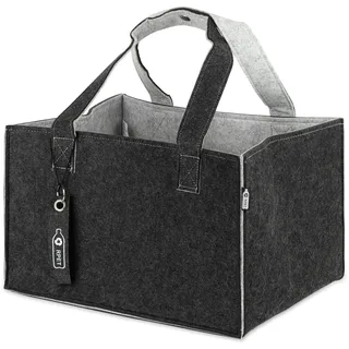 Tanndesign Filztasche aus recycelten Plastikflaschen – 31 L Einkaufskorb & Kaminholzkorb aus rPET - Filz-Tragetasche als Holzkorb, Aufbewahrungskorb & Shopper – Waschbar & nachhaltig