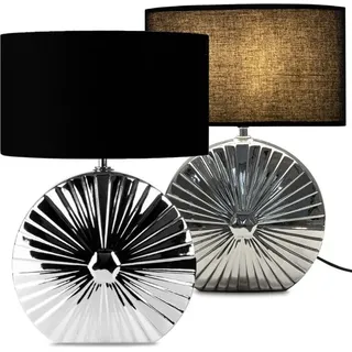 KONSIMO 2er Set Tischlampen "RITIM", Silber, Keramik - Silber
