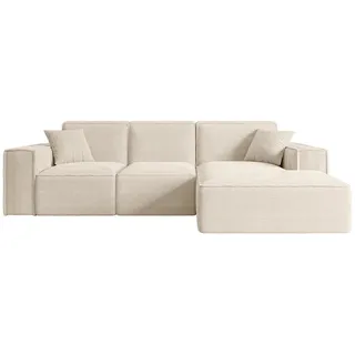 altdecor Ecksofa in L-Form, Serra-L - 266x169x80 cm Beige - Corner Sofa Bett Eckcouch Couch Wohnlandschaft Cauchsofa - Beige, Creme
