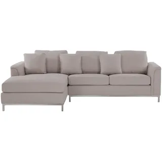 Beliani 4-Sitzer-Ecksofa Polyester Beige linksseitig Oslo , Textil , L-Form , 270x151 cm , Wohnzimmer, Sofas & Couches, Wohnlandschaften, Ecksofas