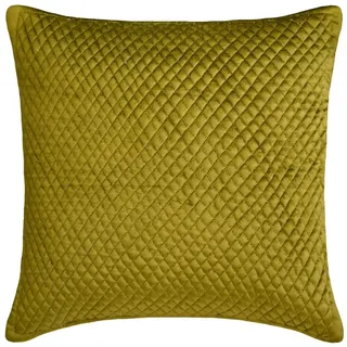 The HomeCentric dekorativ Grün Kissen Überzüge, 35x35 cm (14"x14") Samt Kissen, Kissenhülle mit Strukturiert und gesteppt, Einfarbig Kissen, Modern Kissen Überzüge - Chartreuse Energy