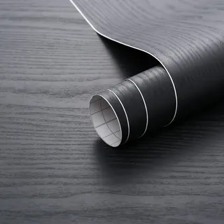 Arthome Klebefolie Rustikales Holzoptik Selbstklebende Tapete,Abnehmbar Dekoratives Vinyl Folie für Möbel Küche Schränke Möbel Tische Wand Vintage DIY Wandverkleidung,Schwarz Holz,44cmx2m