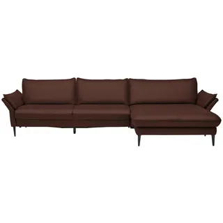Valdera Ecksofa , Braun , Metall , Echtleder , Longlife-Leder, Semi-Anilinleder , Ottomane rechts, L-Form , 334x172 cm , Goldenes M , erweiterbar, Fußauswahl, Lederauswahl, Stoffauswahl, planbar, Sitzqualitäten, seitenverkehrt erhältlich, Hocker erhältlich, Rücken echt, individuell planbar , Wohnzimmer, Sofas & Couches, Wohnlandschaften, Ecksofas