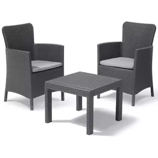 Allibert 3tlg. Gartenmöbelset Balkonmöbel Gartengarnitur Salvador Graphit 221307