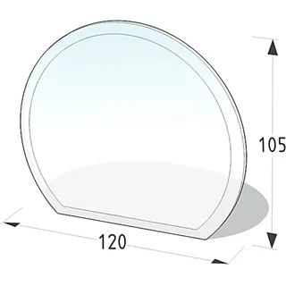 Lienbacher Funkenschutzplatte Glasbodenplatte Halbrund 8mm Stärke