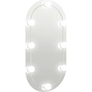 vidaXL Spiegel mit LED-Leuchten 80x40 cm Glas Oval - Silber