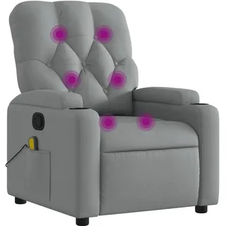 vidaXL Massagesessel Hellgrau Stoff - Grau