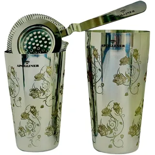 Apolliner shaker, Cocktailshaker, Edelstahlshaker, Barkeeper-Set, Boston Shaker 750+550 Milliliter + Gratis Filter, Bar-Set, Cocktail, Cocktailset,cocktail shaker, Geschenk für Männer, Frauen.