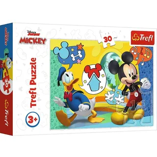 Trefl Tréfl - Mickey, Mickey Mouse et Happy House - Puzzle 30 éléments - Puzzles Colorés avec des Personnages Disney, Mickey Mouse, Divertissement créatif, Amusant pour les enfants à partir de 3 ans
