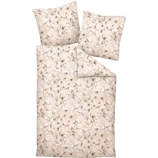 Janine Interlock-Jersey Bettwäsche 135X200,80x80 2 teilig Carmen S 55122-07-500 natur mocha silber