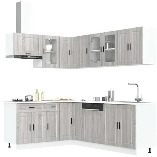 vidaXL Eckhängeschrank Küchenschrank-Set Porto 0 x 0 x 0 cm Grau