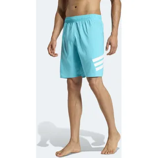 Badeshorts ADIDAS PERFORMANCE "3-STREIFEN 8-INCH", Herren, Gr. L, N-Gr, blau (lucid cyan, weiß), Obermaterial: 100% Polyester, Badehosen Badeshorts