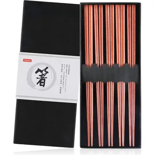 Gimars Essstäbchen, 5 Paare Wiederverwendbare stäbchen, Natürliche Holz chopsticks, Japanische Sushi für Asiatisches Geschirr