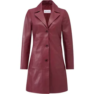 Kurzmantel RICANO "Mantel Marzia", Damen, Gr. M, rot (bordeaux), Obermaterial: 100% Lammnappaleder LANA. Futter: 100% Polyester PES., normal, V-Ausschnitt, Mäntel Kurzmantel, Handgefertigt aus echtem Leder