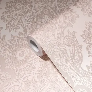 A.S. Création My Home My Spa Tapete Barock Rosa Glitzer Livingwalls 387083 Ornament Vliestapete Wohnzimmer 10,05x0,53m Made in Germany