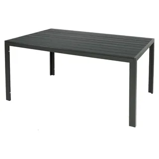 Großer Non-Wood Gartentisch aus Aluminium anthrazit / grau 180x90cm - Silber