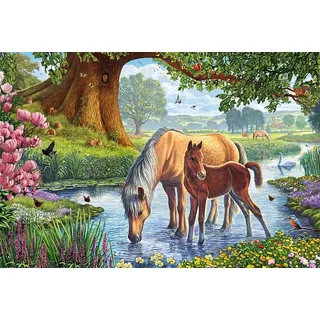 Schmidt Spiele 56161 Pferde am Bach, 150 Teile Kinderpuzzle