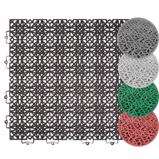 Andiamo Kunststoff-Fliesen »Terrassenfliesen Terra Sol, Made in Swiss« Packung, 14 Stk. tlg. Outdoor Klickfliesen, 38x38 cm, Set mit 1 qm, 2 qm, 5 qm, UV-beständig, schwarz