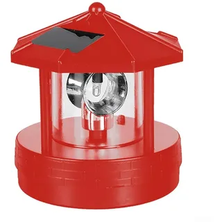 SPORTARC Solar Rotierender Leuchtturm, LED Solar Leuchtturm, 360 Grad drehbare Solarlampe, Außen Garten Wasserdicht Straßenlaterne für Rasen, Hof, Terrasse, Rot